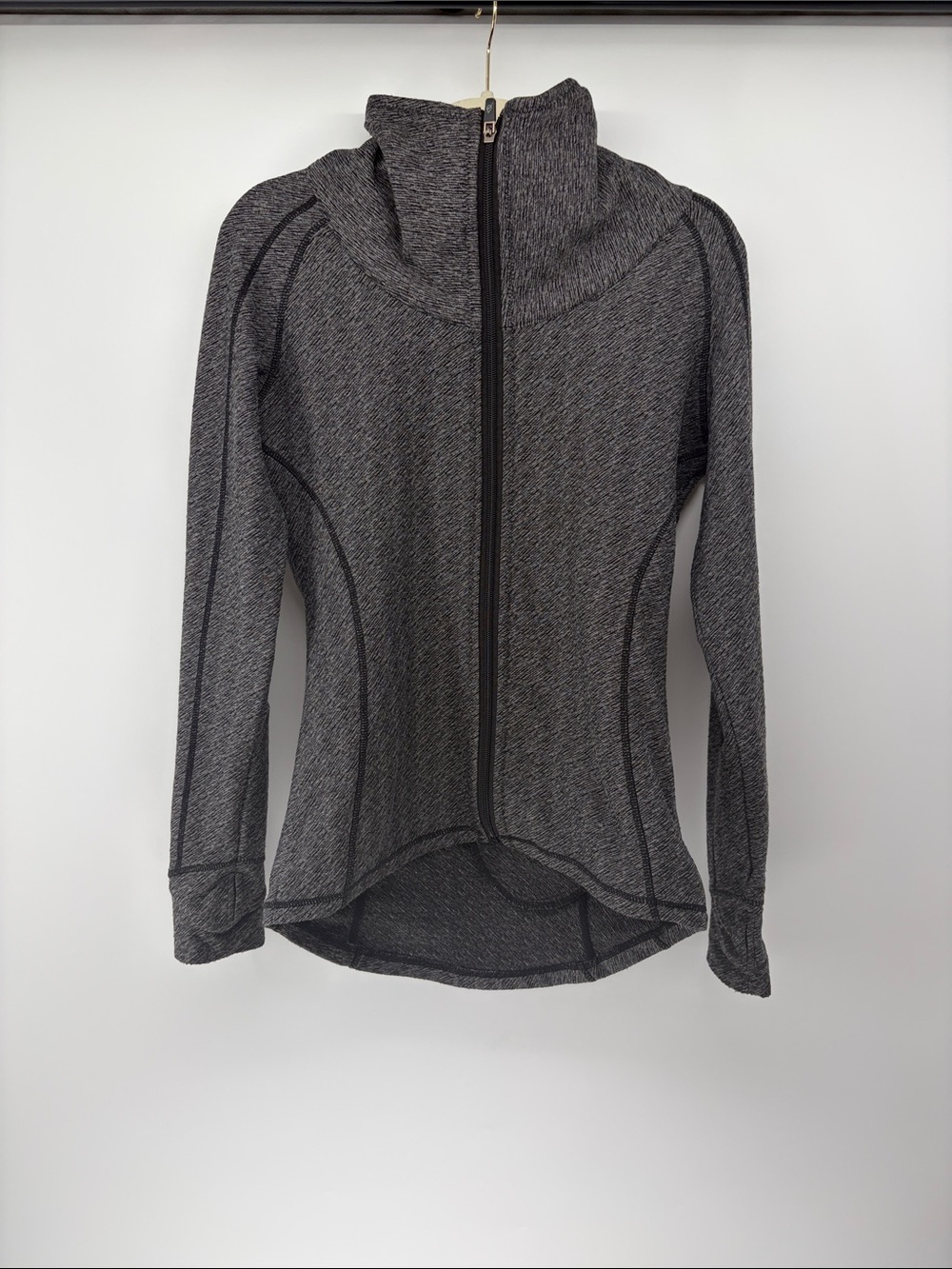 P’tula High-Low Zip Up Performance Jacket Small Heather Gray